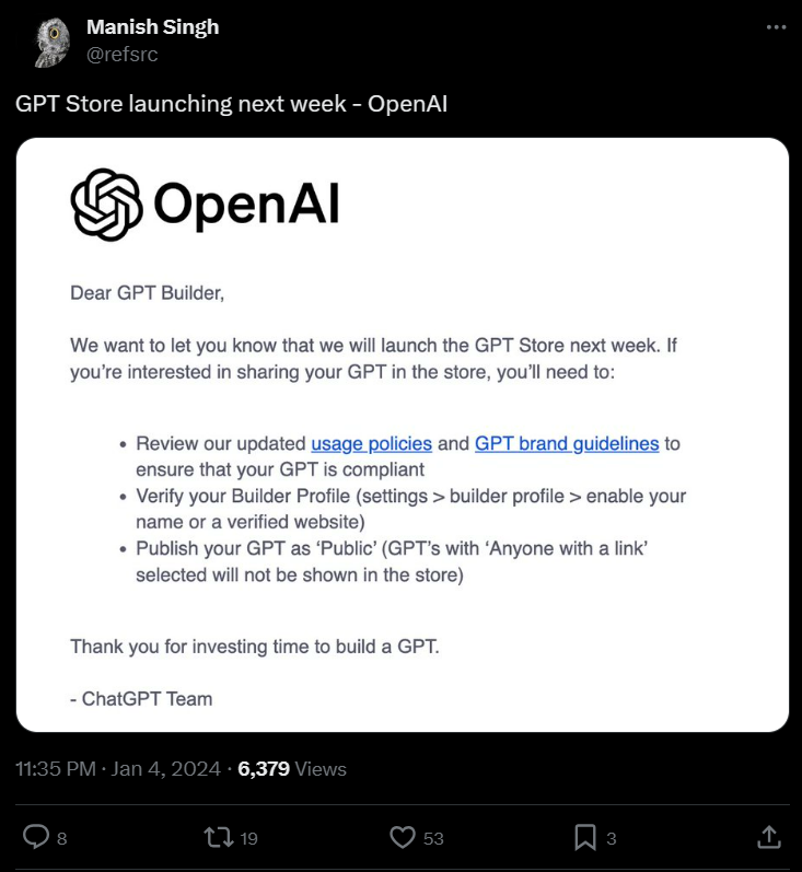 OpenAI teases “mind-blowing GPT apps” as their new store aims to unlock massive waves of creativity