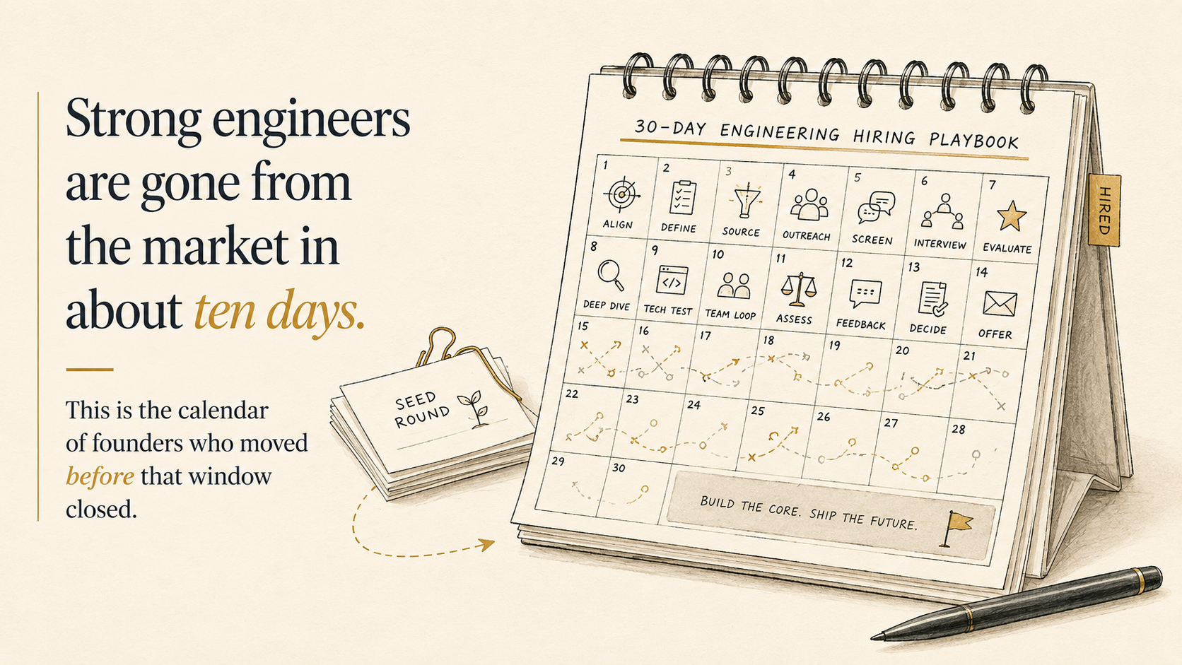 The 30-Day Engineering Hiring Playbook After Raising a Seed Round